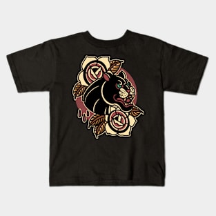 panther and rose tattoo Kids T-Shirt